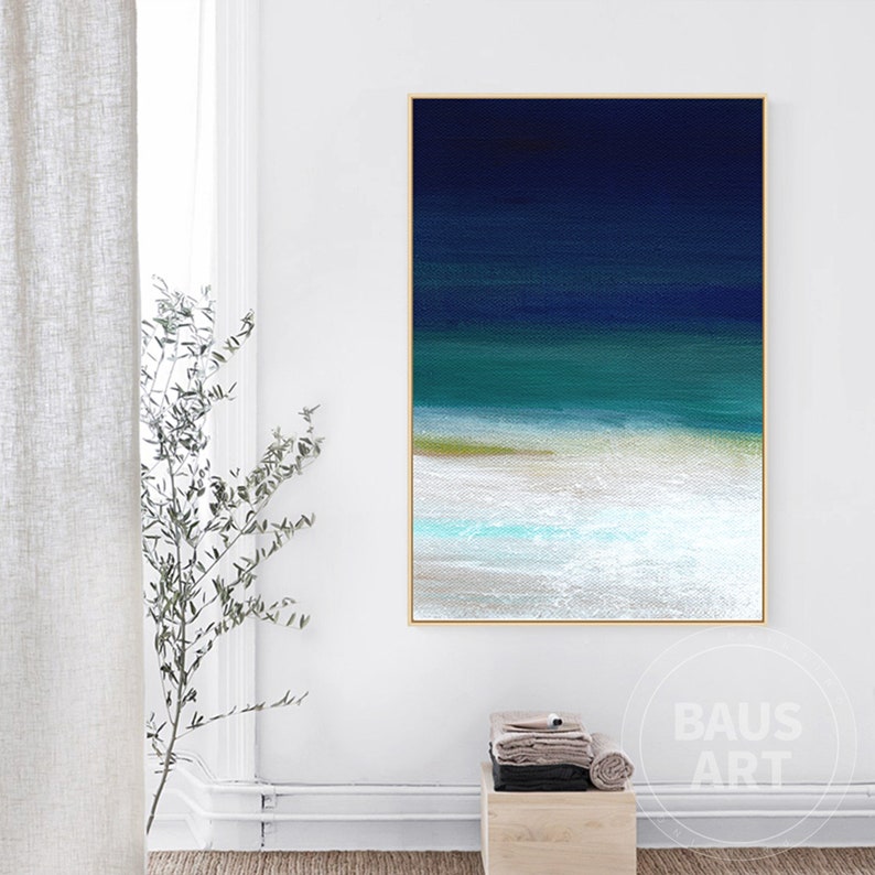 Abstract Ocean Wall Art Set of 2 Prints Framed Abstract Ocean Etsy