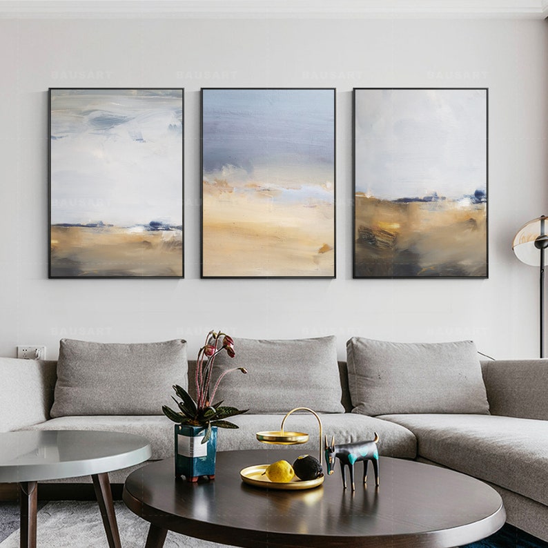 Framed Wall Art Set of 3 Prints Abstract Painting 3 Pieces Etsy