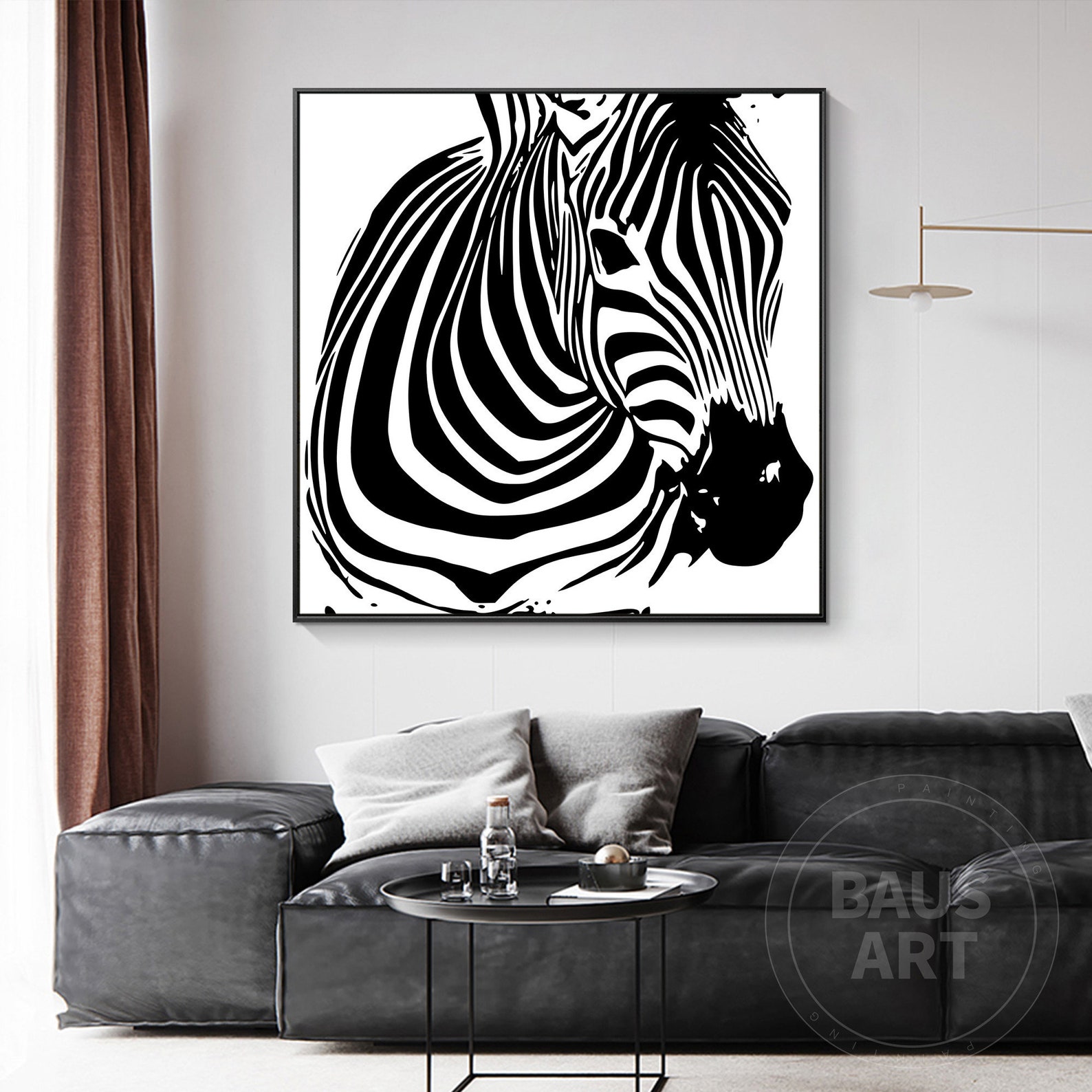 Zebra Framed Prints Zebra Wall Art Modern Animal Large Wall Etsy