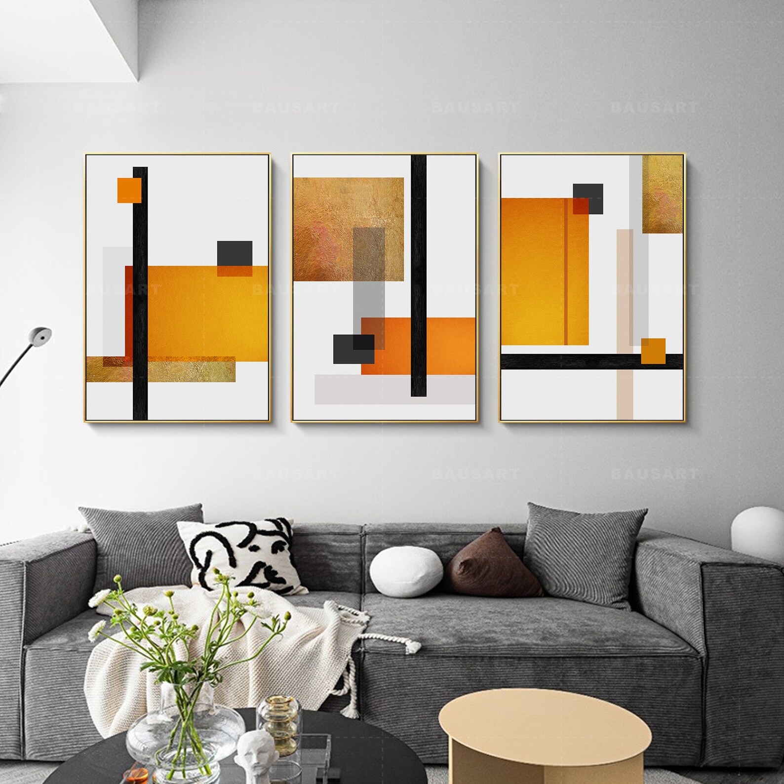 Abstract Painting Print Framed Wall Art Set of 3 Prints Abstract ...