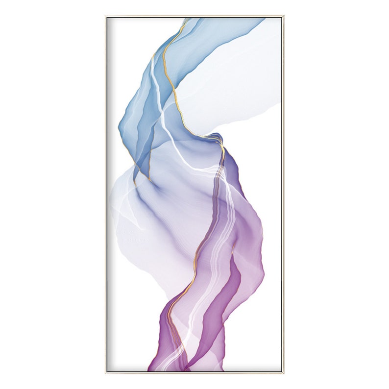 Luxury Abstract Wall Art Ptint Blue Frame Art Wall purple Etsy