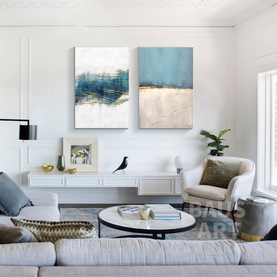 2 Piece Wall Art Abstract Print on Canvas Large Frame Canvas - Etsy