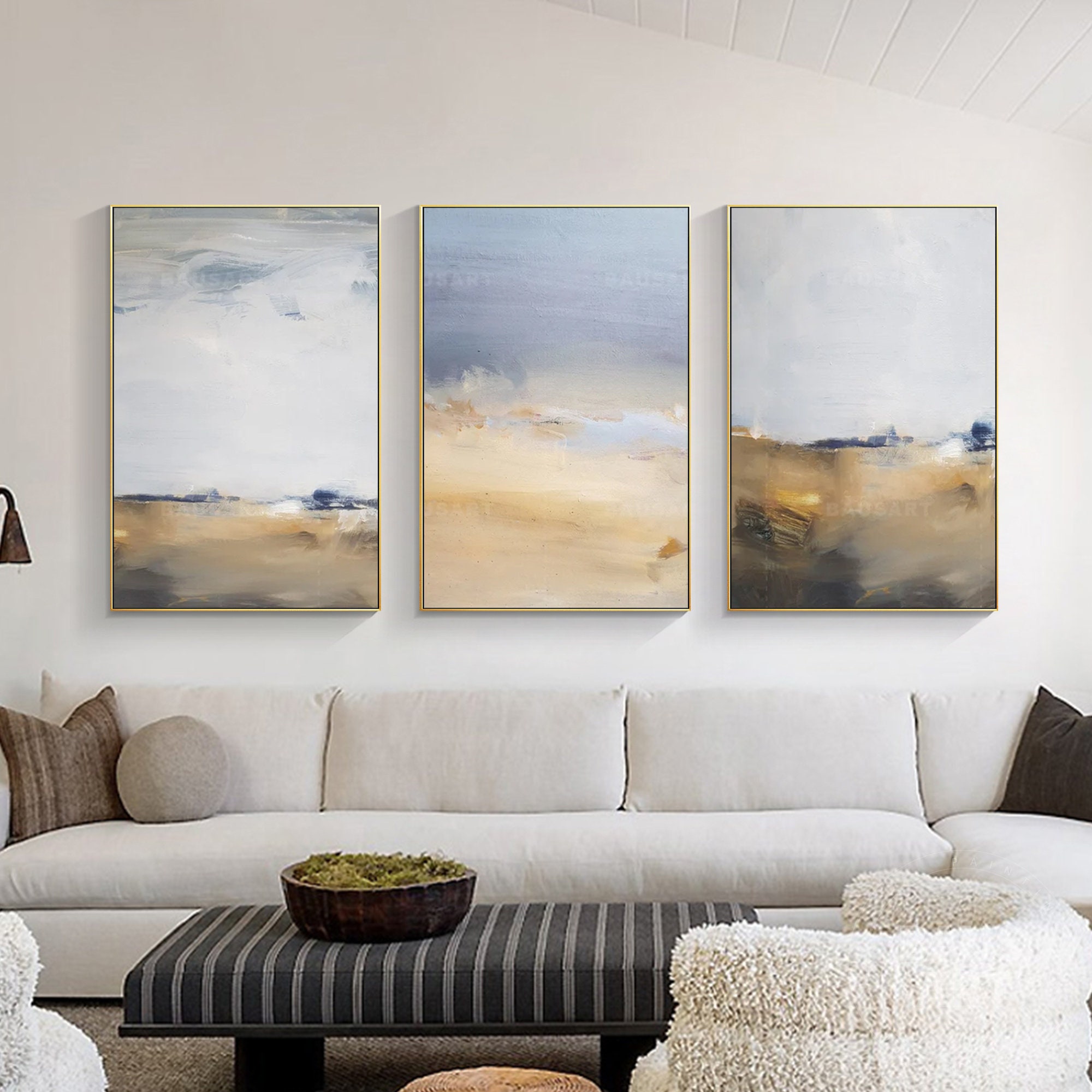 3 Piece Wall Art Abstract Prints on Canvas Large Set of 3 Framed Wall ...