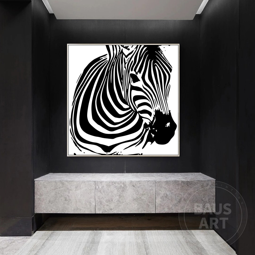 Zebra Framed Prints Zebra Wall Art Modern Animal Large Wall Etsy