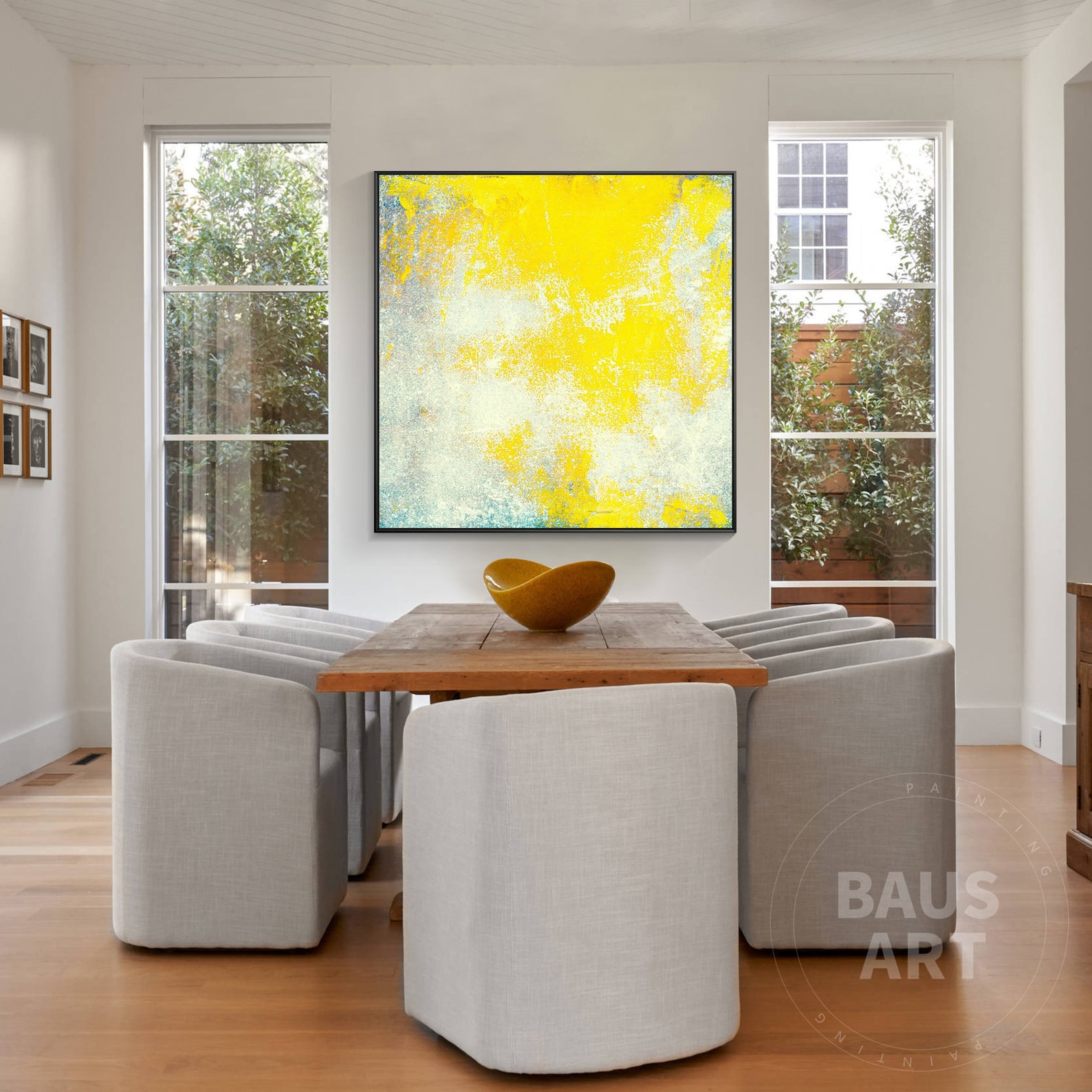 Yellow Abstract Art Print Framed Wall Art Modern Abstract Etsy