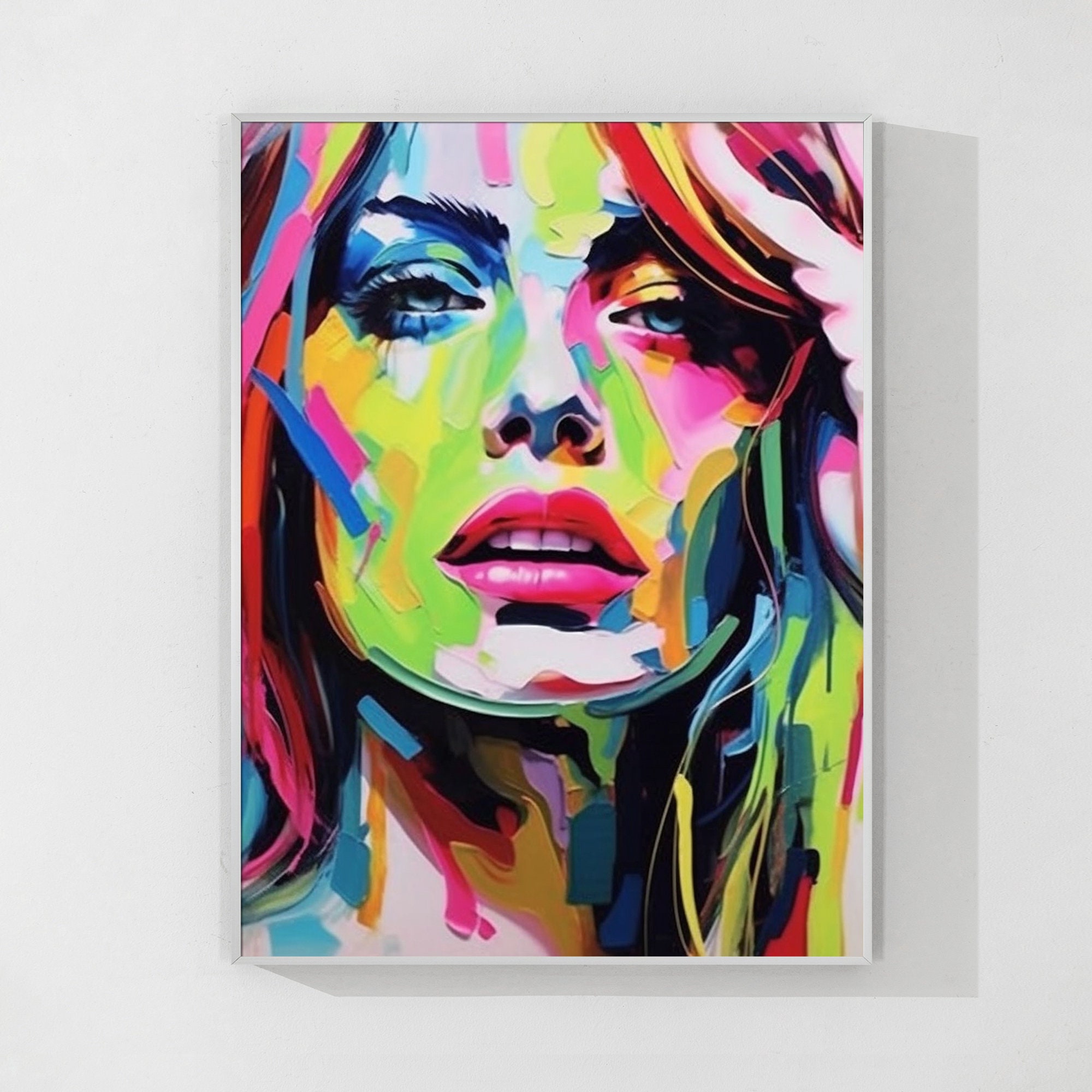 Abstract Woman Portrait: Colorful Pop Art Face Painting - Etsy
