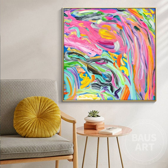 Abstract Oil Painting Lines Print Abstract Art Print Framed - Etsy