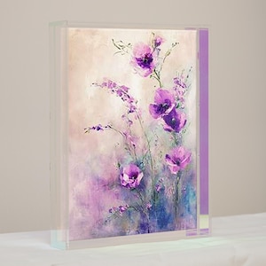 Colorful Acrylic Floating Transparent Canvas Frame, Box Frame, Desktop Painting Frame, Wall hanging Frame Custom Sizes, Gift box Lavender Purple