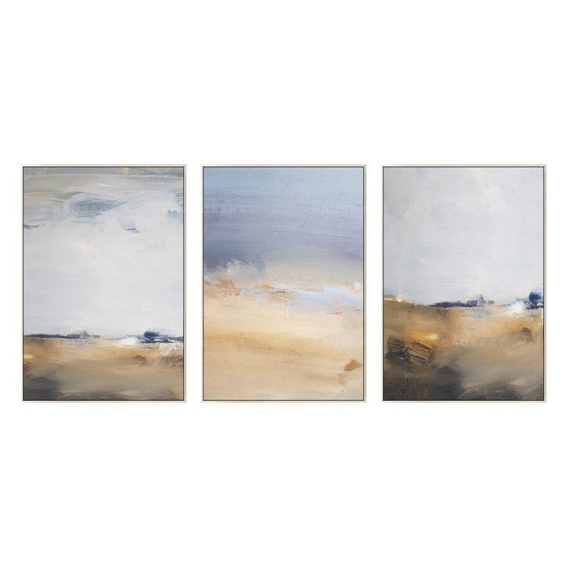 Framed Wall Art Set of 3 Prints Abstract Painting 3 Pieces Etsy