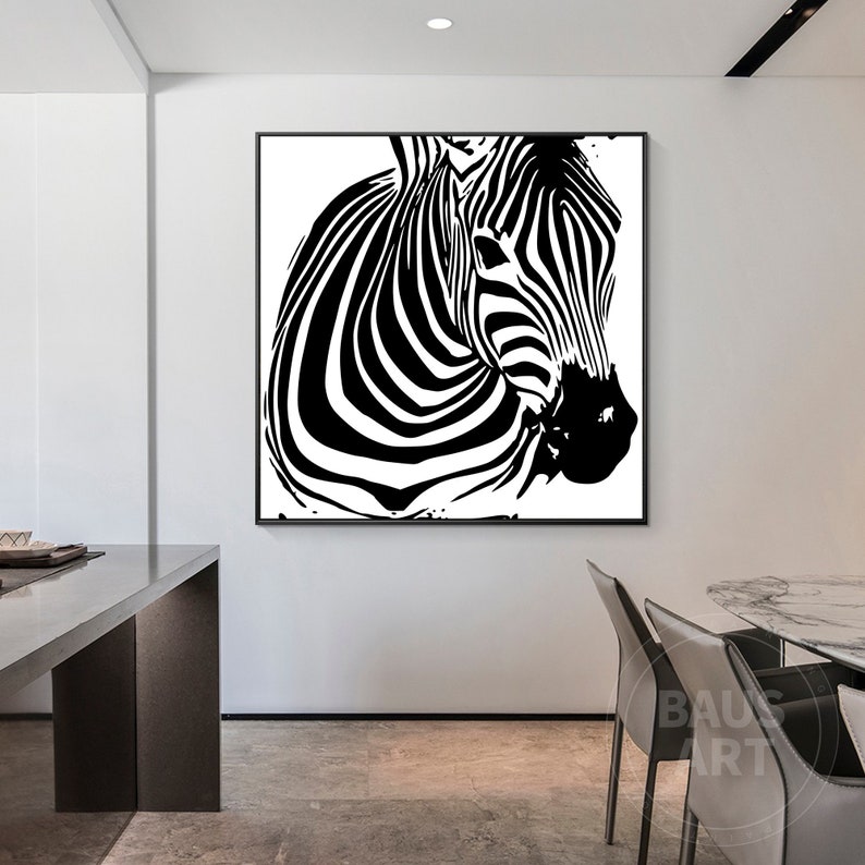 Zebra Framed Prints Zebra Wall Art Modern Animal Large Wall Etsy