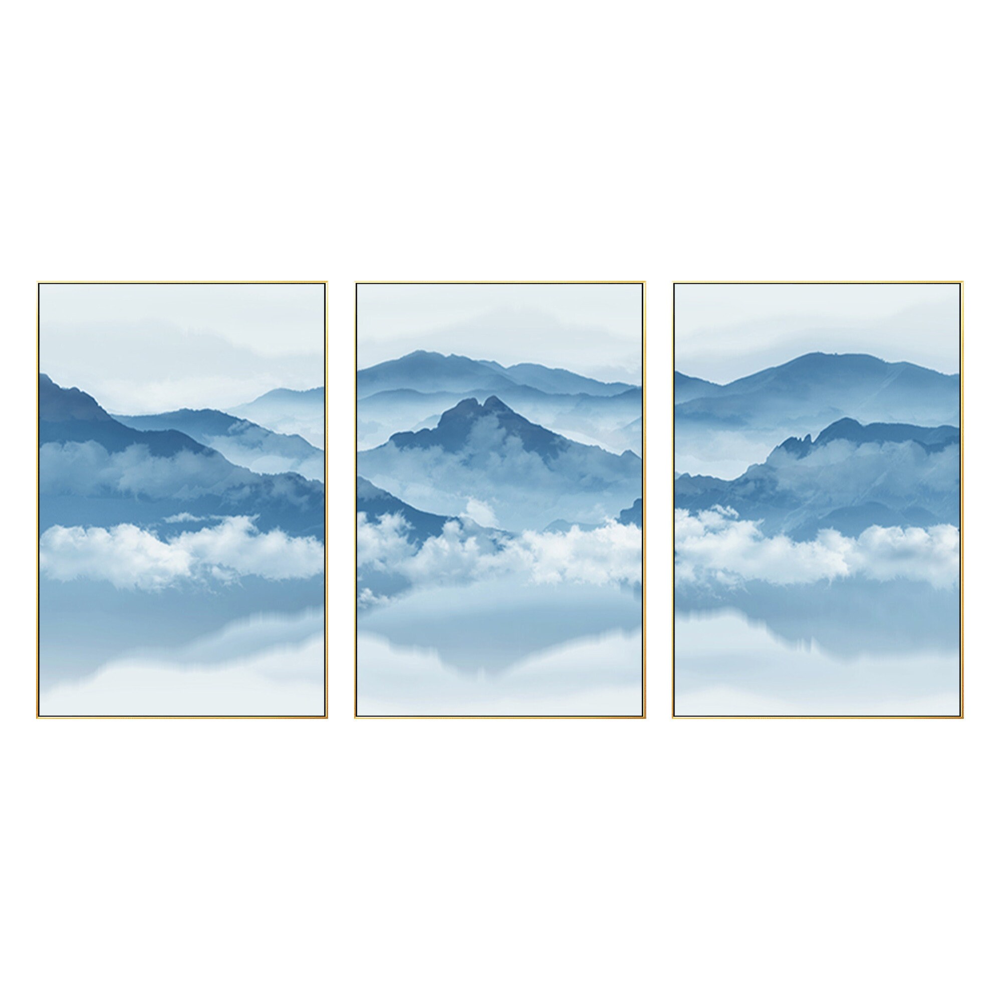 Mountains Framed Wall Art Set of 3 Prints 3 Pieces Wall Art Etsy