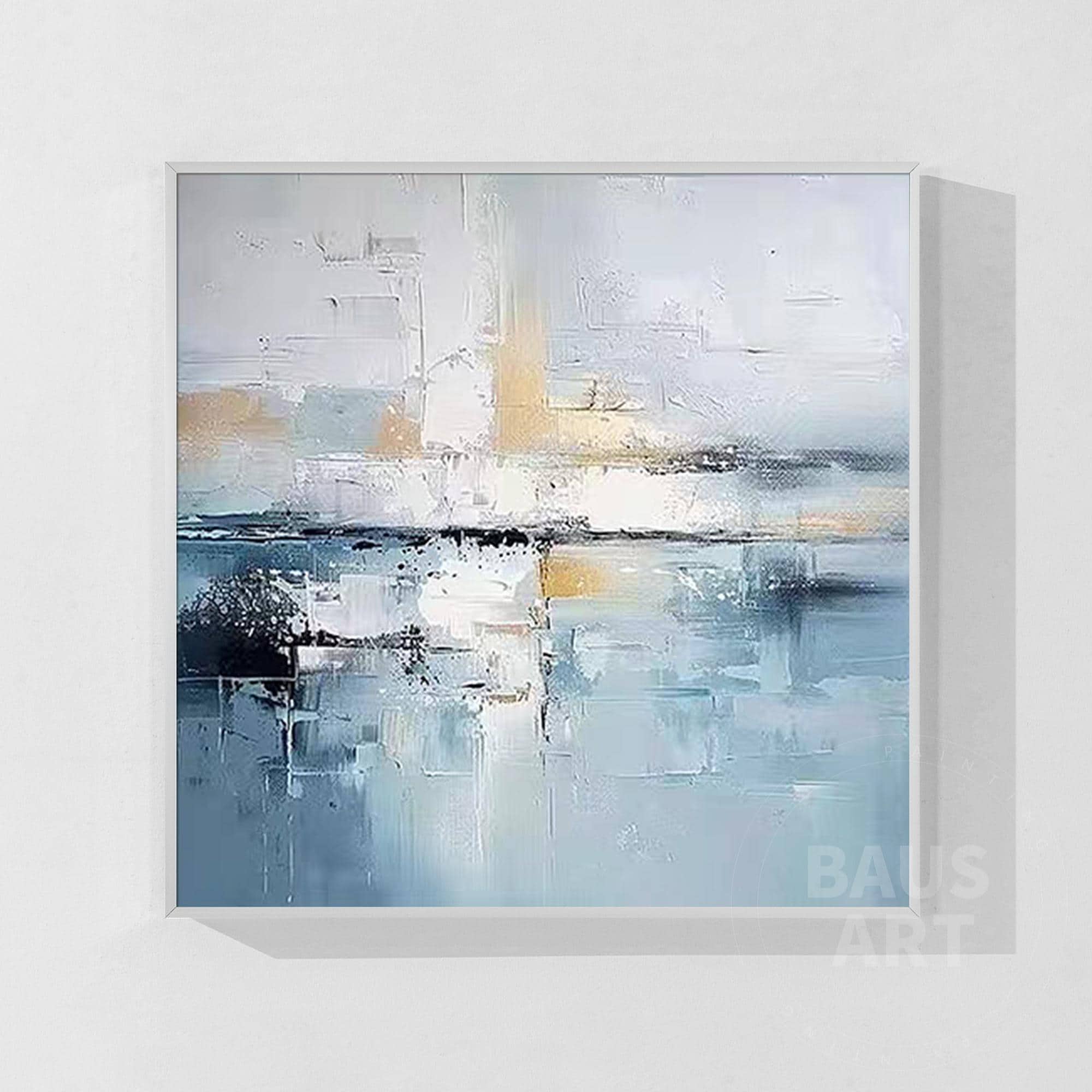 青と金のアクリル抽象画 青と金の抽象アクリル画：大きな現代の海洋アート - Etsy 日本