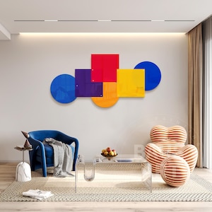 Parametric Wall Art, Geometric Wall Art,Colorful Wall Art, 3D Wall Art, Pop Art, Acrylic Art, Mid Century Modern Decor