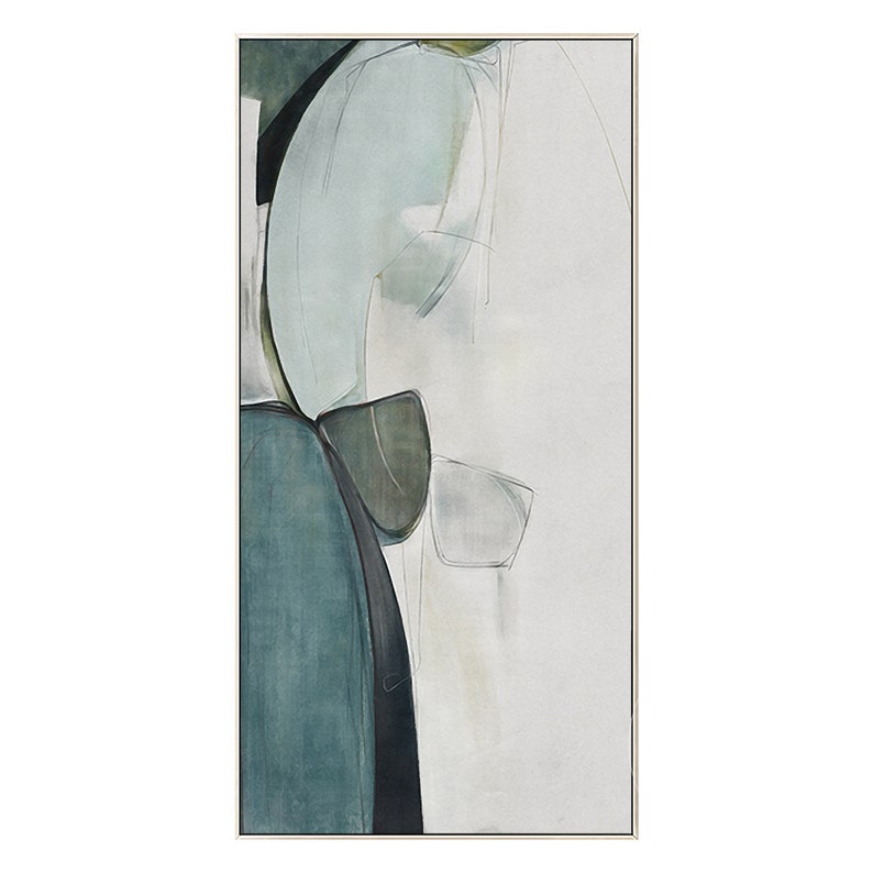 Abstract Print Green and Black Painting Framed Wall Abstract Art on Canvas Large Wall Art Pictures Ready to Hang Watercolor Print Fluid art