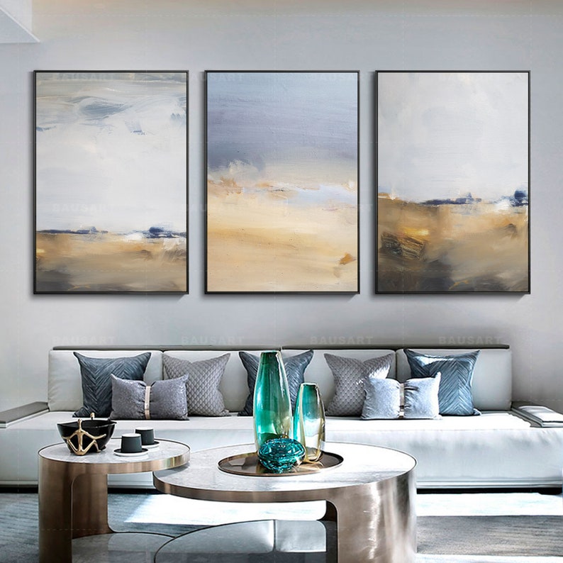 Framed Wall Art Set of 3 Prints Abstract Painting 3 Pieces Etsy