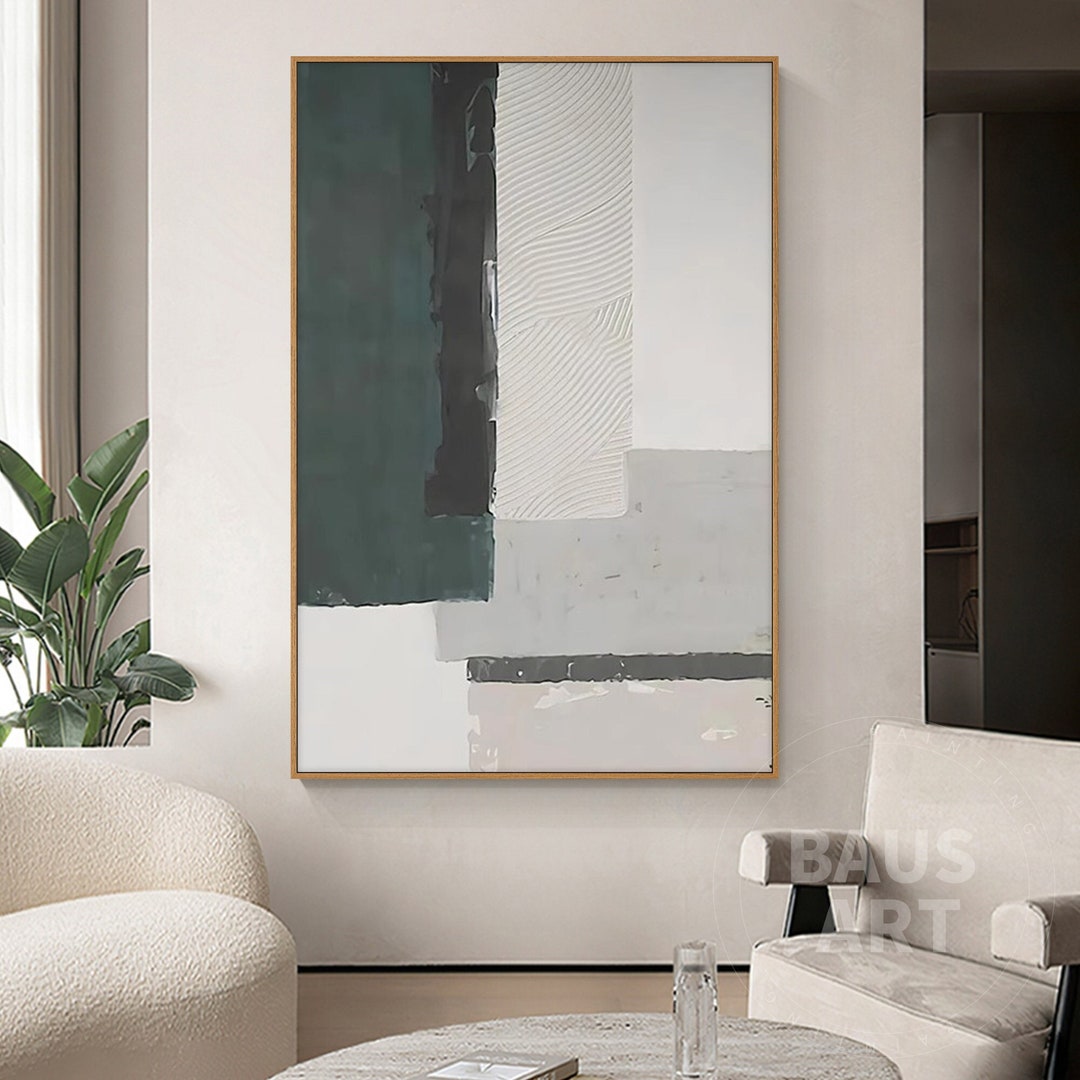 Hunter Green Wall Art Wabisabi Wall Art Large Abstract Textured