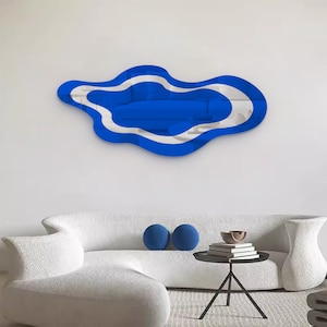 Blue Wall Art, Clouds Painting 3D Wall Art, Pop Art, Wall Decor, Wall Sculpture, Modern Decor, Parametric Wall Art, Geometric Wall Art