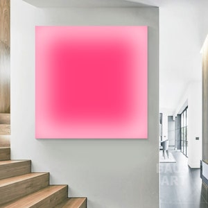 Abstract Gradient Wall Art Original hot Pink Neon On Canvas Framed Wall Art Large Wall Art Modern Home Decor Gallery wrapped home art decor
