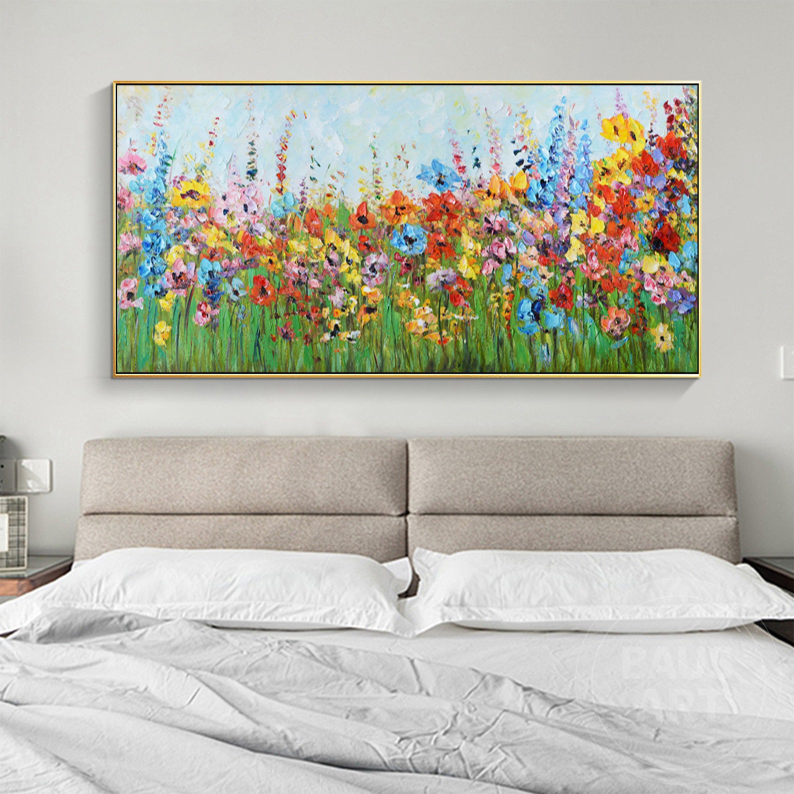 Wild Flowers Print Framed Wall Art Flowers Wall Art on Canvas Etsy