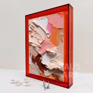 Fired Red Floating Acrylic frame for  Home decor