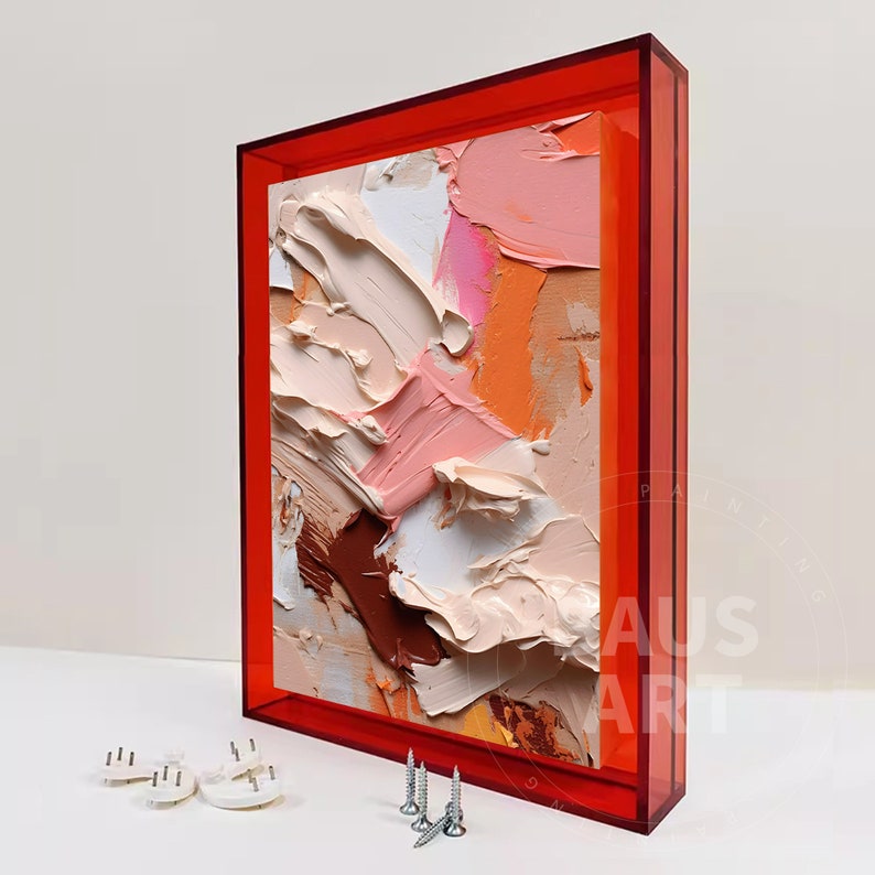 Fired Red Floating Acrylic frame for  Home decor