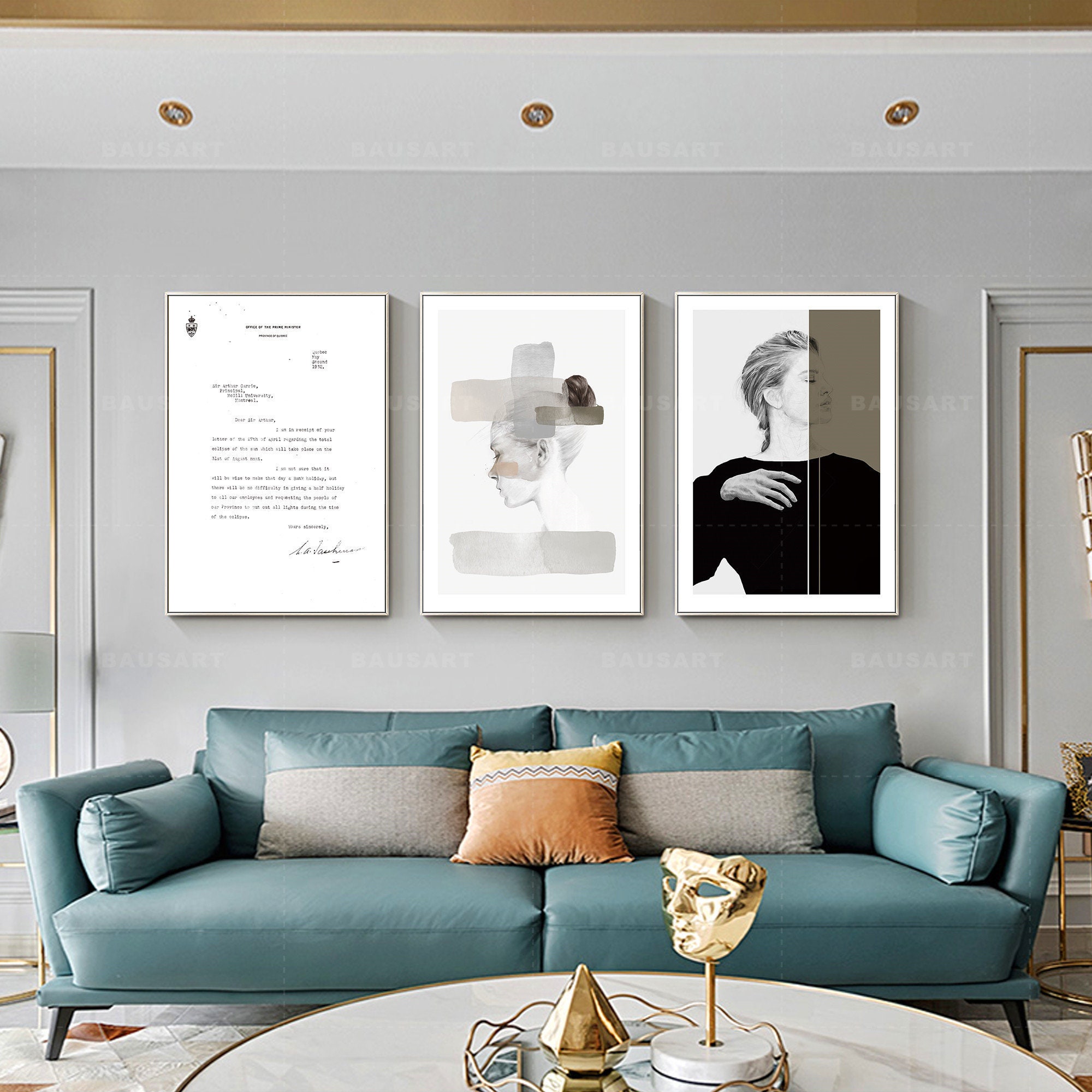 Framed Wall Art Set of 3 Prints Potrait Painting on Canvas 3 Etsy