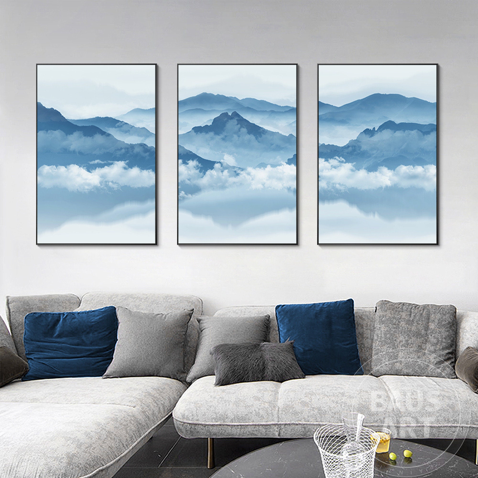 Mountains Framed Wall Art Set of 3 Prints 3 Pieces Wall Art Etsy