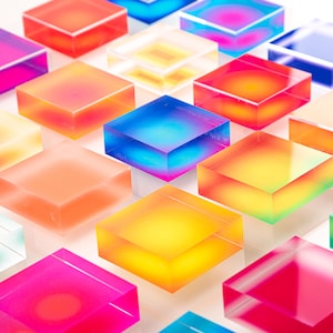 3D transparent acrylic cube wall art contemporary