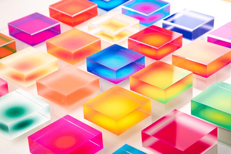 3D transparent acrylic cube wall art contemporary