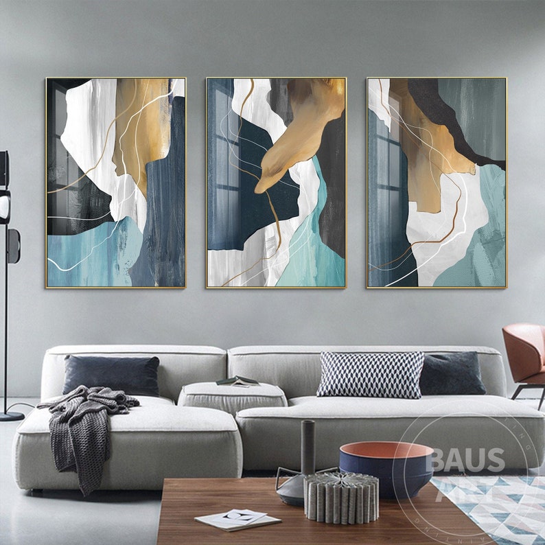 Set of 3 Prints Abstract Painting Print Framed Wall Art - Etsy