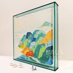 teal blue floating frame for home decor