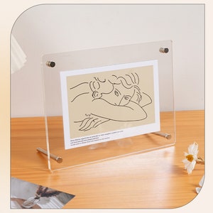Marco de fotos transparente de acrílico transparente, marco de fotos de escritorio, marco para colgar en la pared Ideal para obras de arte, imágenes, diplomas Tamaños personalizados disponibles