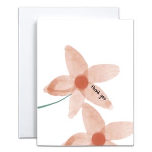 de voeux pétale de fleur de remerciement - intérieur vierge | Carte pour professeur | de remerciement | carte de fleurs