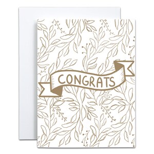 Carte de voeux ruban Félicitations - Intérieur vierge| carte de félicitations | Carte de mariage | Nouvelle carte bébé | Carte de voeux de remise des diplômes