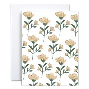 Cartão de felicitações com flores românticas amarelas | Cartão de aniversário com flores | Cartão de aniversário para filha | Cartão de agradecimento | Cartão de dia das mães | Cartão de dia dos namorados