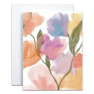 de voeux fleurs aquarelle | carte d'anniversaire florale | Carte d'anniversaire vierge | Jolie carte d'anniversaire | Carte d'anniversaire féminine pour petite amie