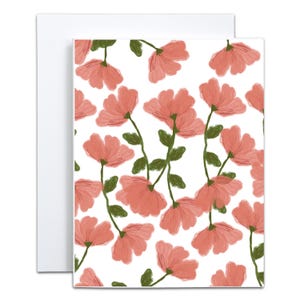 Blooming Pink Cherry Blossoms Greeting Card - Blank Inside | Pretty Thank You Card Florals Birthday Card | Daughter Birthday Card |