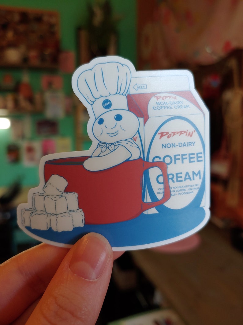 Spr Sticker Pillsbury Doughboy Coffee Mate Stickers - Poppin' Fresh - Laminated ...