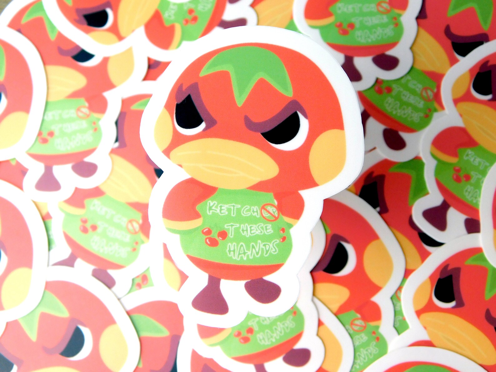 Ketch These Hands Ketchup the Duck Laminated Sticker Etsy