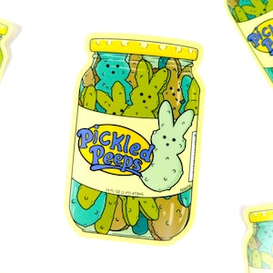 Pickled Peeps Sticker: Easter Spring Marshmallow Treat - 3" x 1.9"