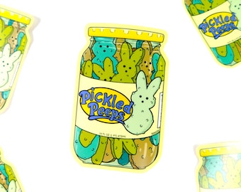 Pickled Peeps Sticker: Easter Spring Marshmallow Treat - 3" x 1.9"