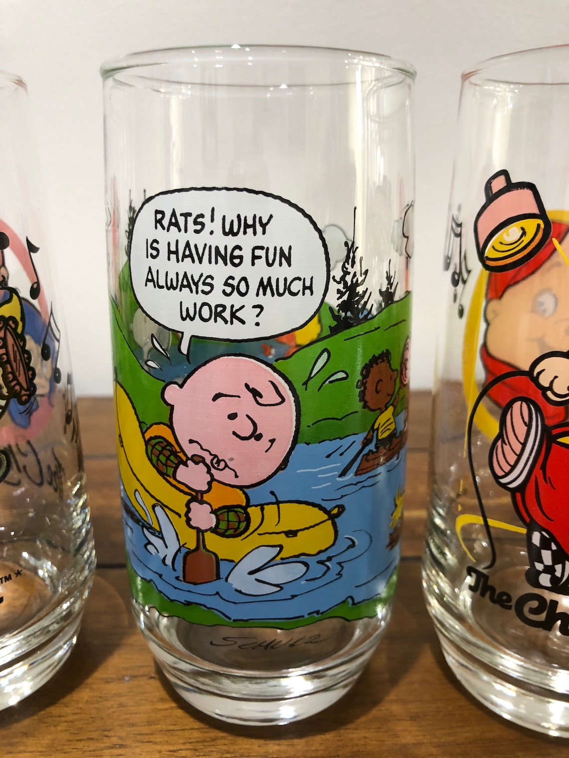 vintage character drinking glasses