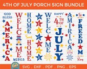 08 4th of July Porch Sign SVG, Porch Sign svg Bundle, 4th of july decor, Welcome svg, Welcome Porch Sign Svg , home svg, merica svg, dxf