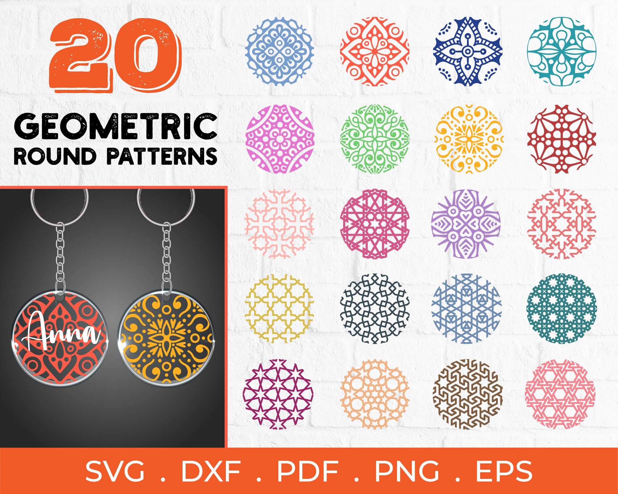 Download 20 Geometric Keychain Pattern svg Commercial use DXF PNG ...
