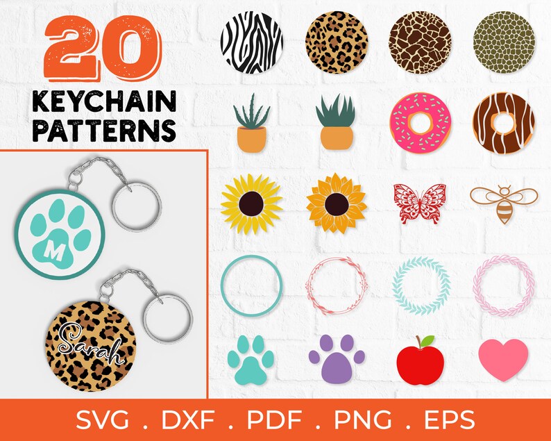 Download 20 Keychain Pattern svg Commercial use svg dxf png eps | Etsy