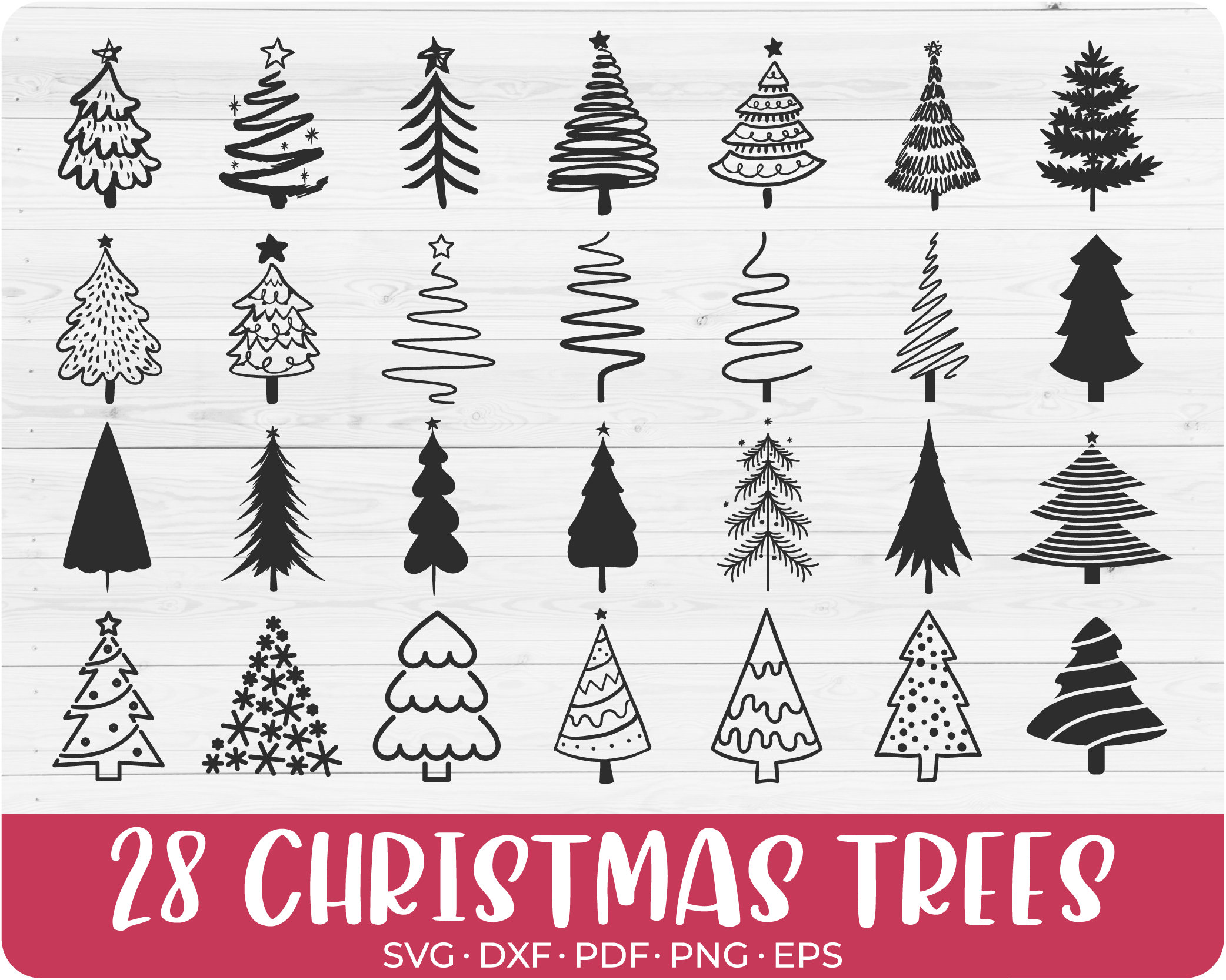 Christmas Tree Doodle Svg File - Etsy