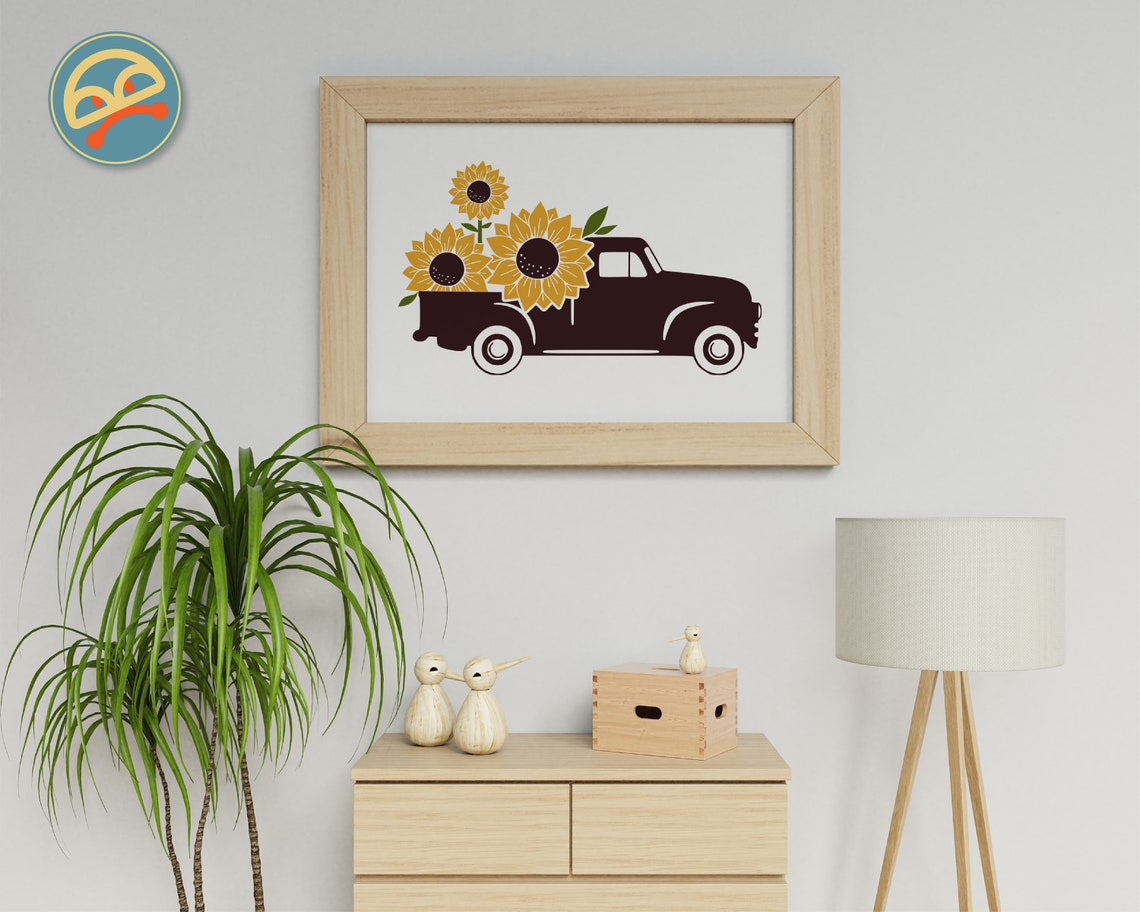 Free Free 132 Vintage Truck With Sunflowers Svg SVG PNG EPS DXF File