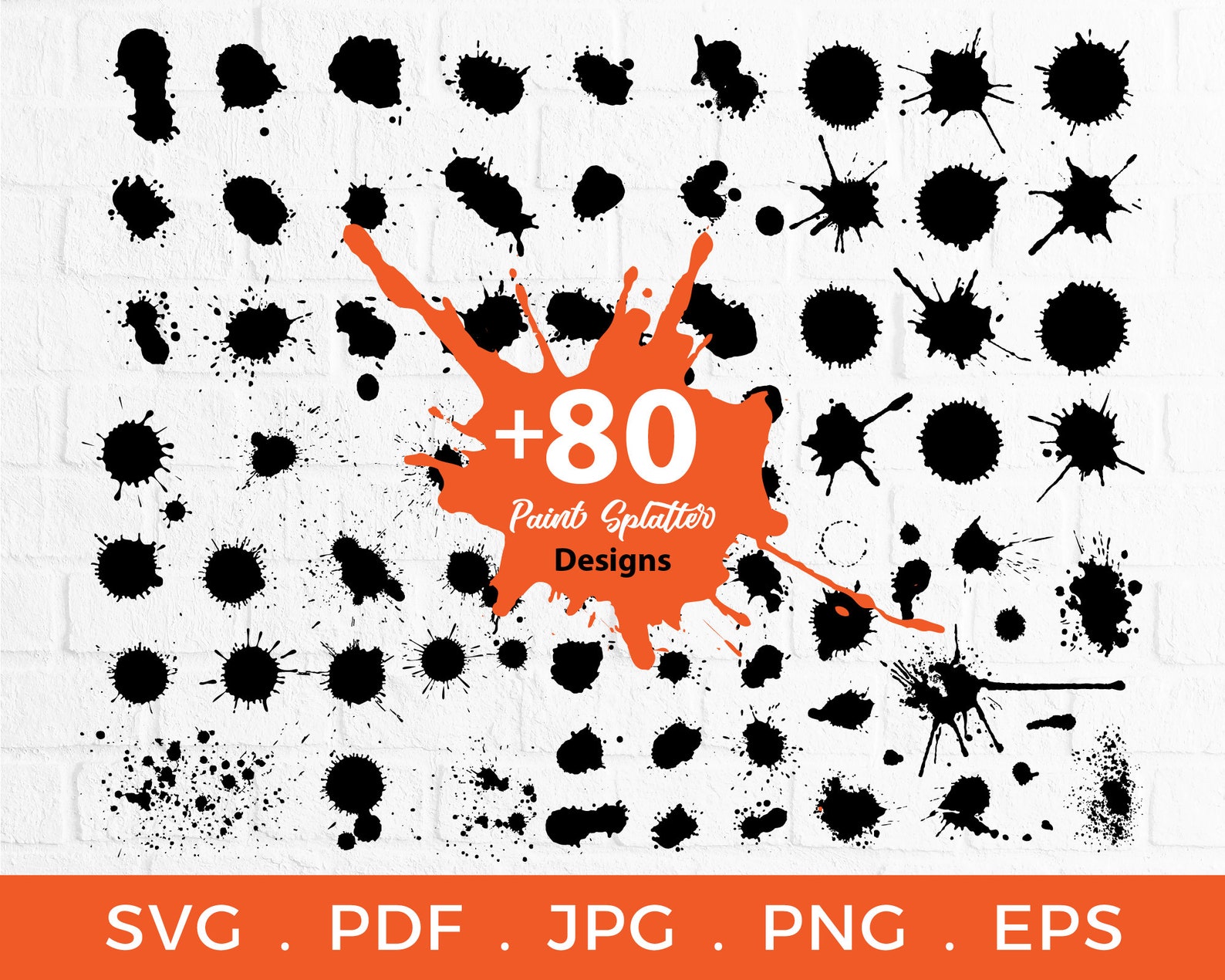 80 Big Paint Splatter SVG Bundle Paint Splats Svg Paint | Etsy