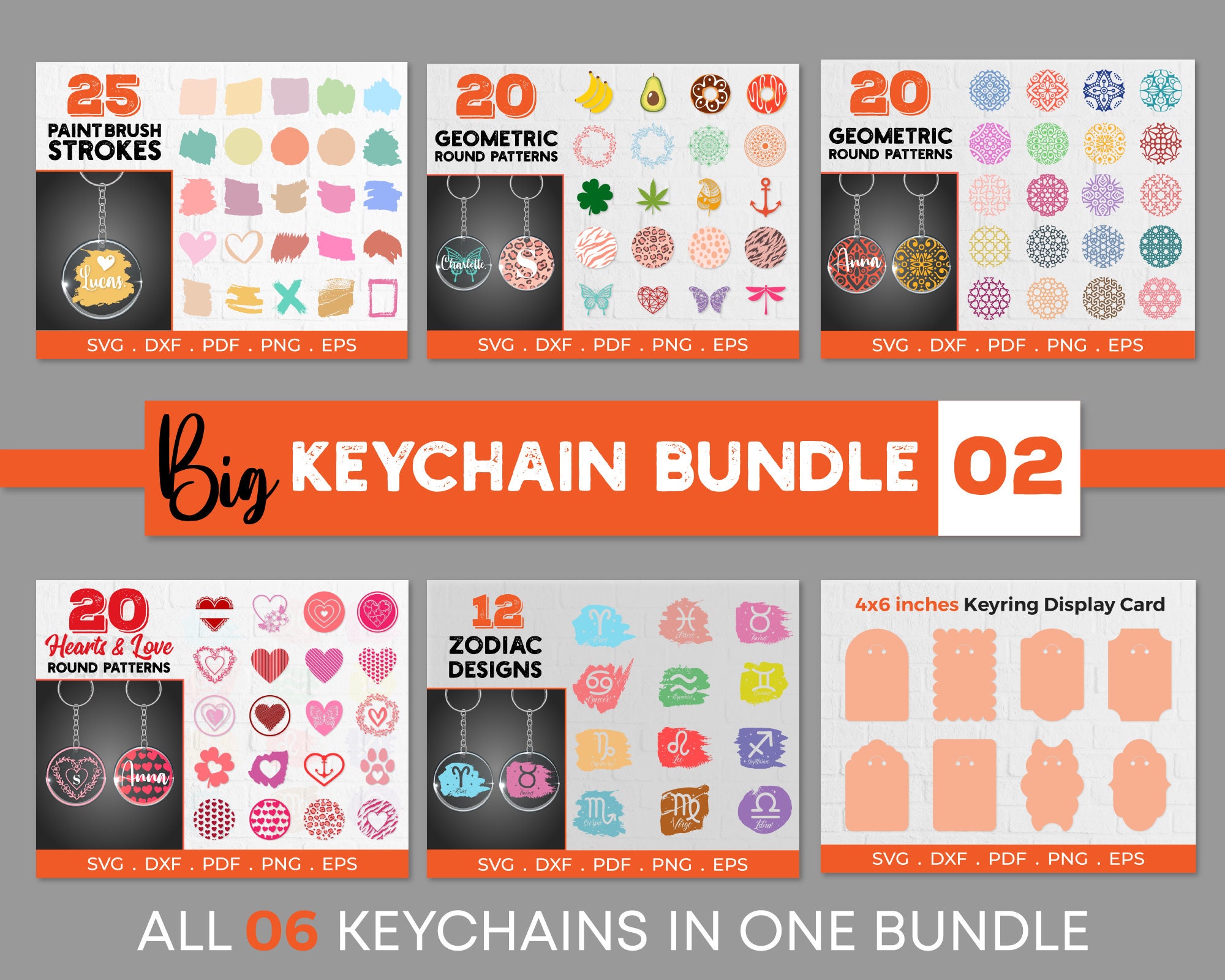 Download BIG Keychain Pattern SVG Bundle 02 Commercial use dxf png ...