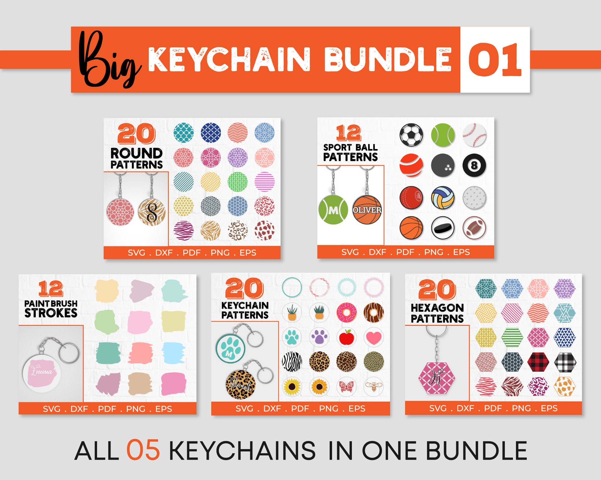 Download BIG Keychain Pattern SVG Bundle 01 Commercial use dxf png ...